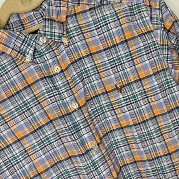 Ralph Lauren Boys‎ Plaid Button Down Shirt Long Sleeve Cotton Blend Size 14