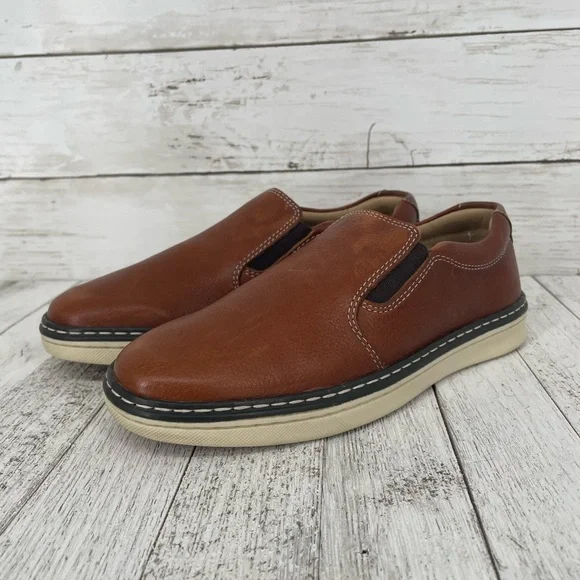 Johnston & Murphy McGuffey Slip On Kids Leather Loafer‎ Size 2M Boys