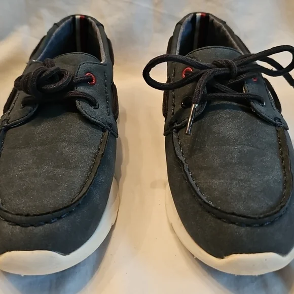 Tommy Hilfiger Navy Douglas‎ Boat Shoes Youth Boy’s Size 3