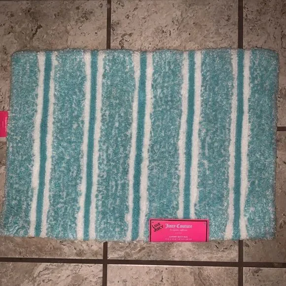 Brand New With Tags Juicy Couture Striped Bath Rug