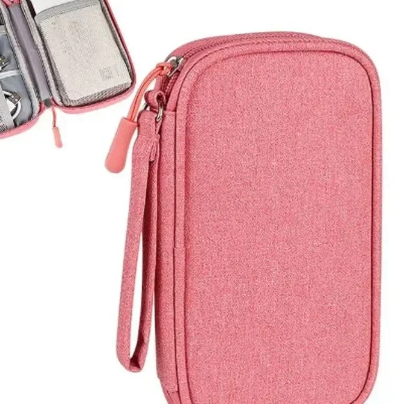 Electronic Storage Bag Waterproof Travel Storage Bag Portable Travel Pink New