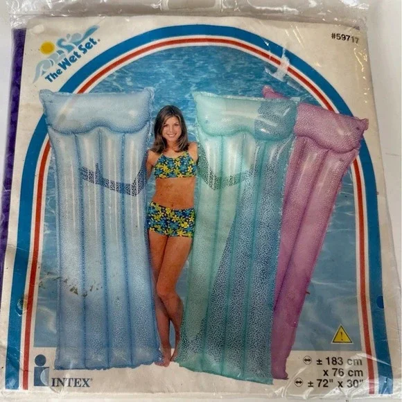 Vintage Intex The Wet Set Purple Inflatable Air Mat Vinyl Pool Float 1999 72x30