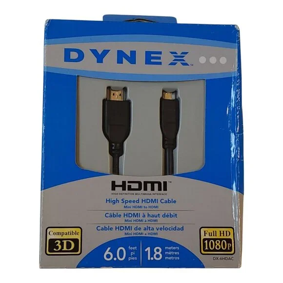 DYNEX 6' High Speed HDMI Cable Micro HDMI to HDMI DX-6HDAC NEW IN BOX