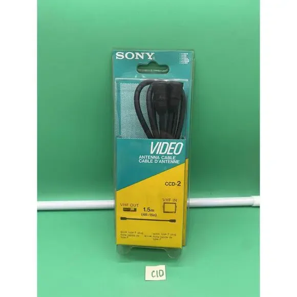 Vintage Sony Video Antenna Cable CCD-2 VHF Out/VHF In NOS 1987