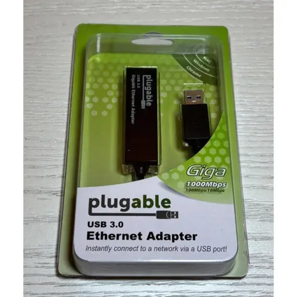 Plugable USB to Ethernet Adapter, USB 3.0 to Gigabit Ethernet, Supports Windows