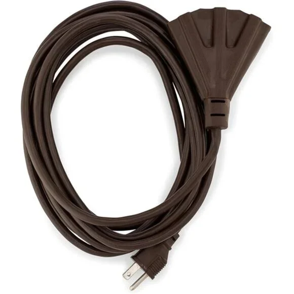 Holiday Lighting Outlet 15-Foot Brown Outdoor Extension Cord | Heavy-Duty