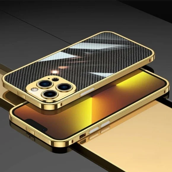 iPhone 13 Pro Max Metal Carbon Fiber Case
