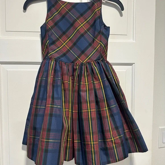 Ralph Lauren Plaid girls holiday Dress in Blue and Red