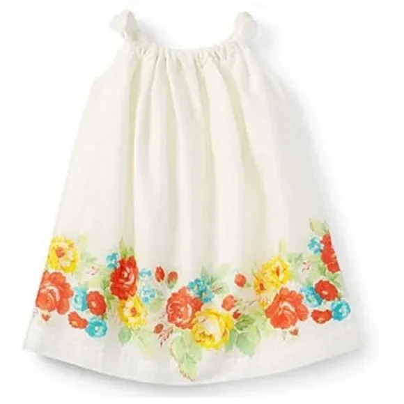 Ralph Lauren White Floral Tie Strap Dress 9 Months
