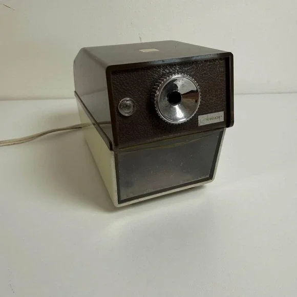 Tensor Electric Pencil Sharpener Brown Vintage SP-40‎ MCM Retro Japan