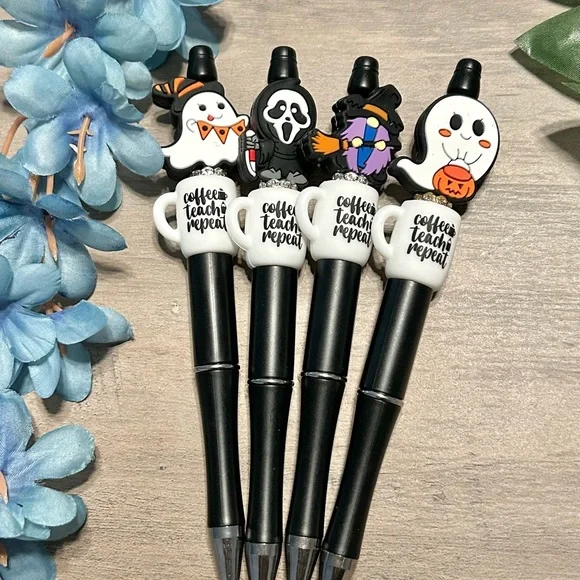 Teach Coffee Repeat Halloween Themed Pen