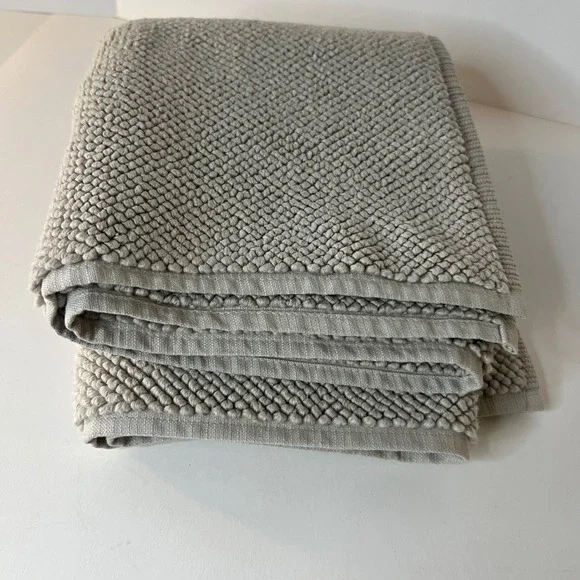 Hotel Collection Tub Mat Flax Cotton 20x30 Inch Made Turkey Plush Textured‎ New