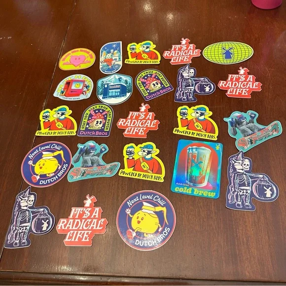 Dutch Bros 23 Colorful Rare Stickers Lot Set brand new