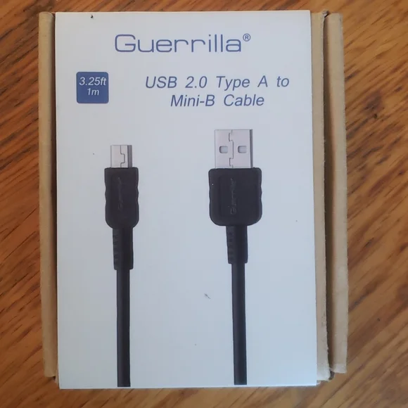 Guerrilla USB 2.0 Type A to Mini-B Cable 3.25ft