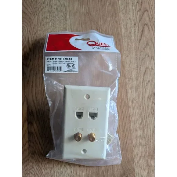 Quest‎ Single 6p6c/8p8c/ Dual F-81 Plate Almond Item # VHT-9613