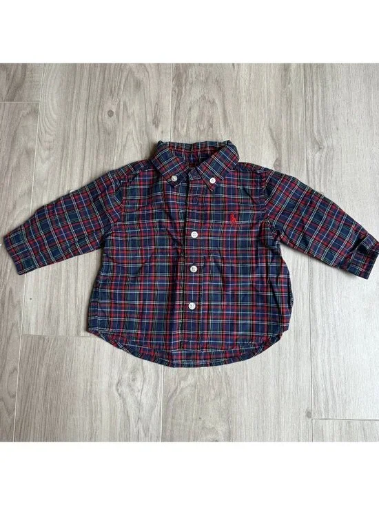Ralph Lauren Button Down Plaid Shirt Holiday