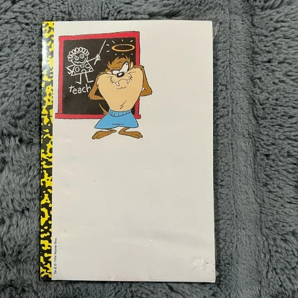 Vintage 1994 Tasmanian Devil Looney Tunes Blackboard Mania Note Pad 50c…‎