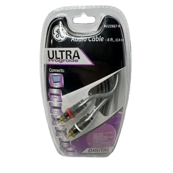 GE Ultra Prograde Audio Cable NEW NIB AV22667 6 Foot Cord Home Theater Sound