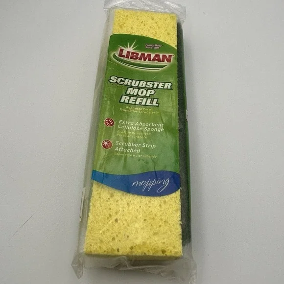 Libman Scrubster Mop Refill #00105 Fits #103 Scrubber Strip Cellulous Sealed New