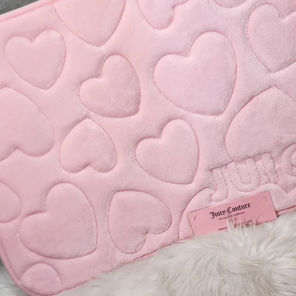 Juicy Couture Pink Heart Memory foam Bath Rug New