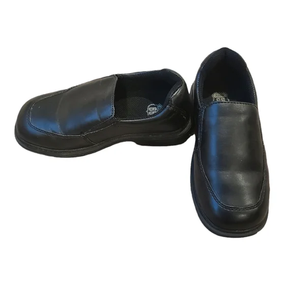 Route 66 Boys faux leather black slip on dress shoe size 10