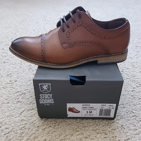 Stacy Adams DICKINSON BOYS CAP TOE OXFORD NON LEATHER OUTSOLE