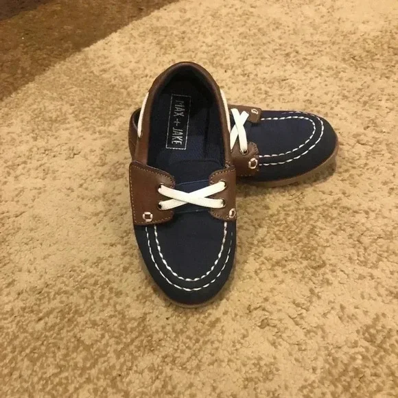 Max and Jake kids shoes-navy and brown/sz 10