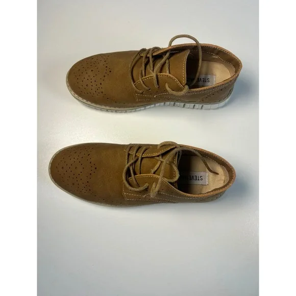 Steve Madden Kids Brown Faux Leather Lace Up Oxford Dress‎ ShoesSz 4 unisex