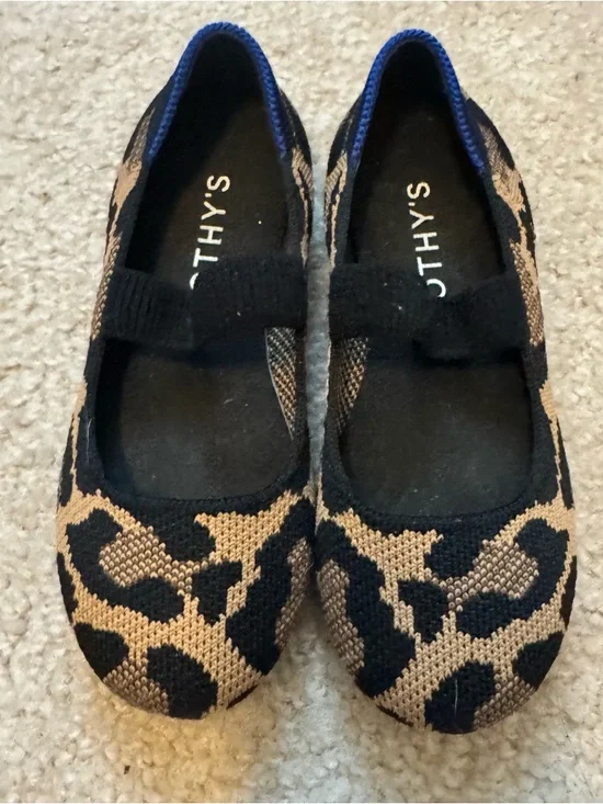 Rothy's Kids‎ Mary Jane Shoes - Black and Brown Leopard Print