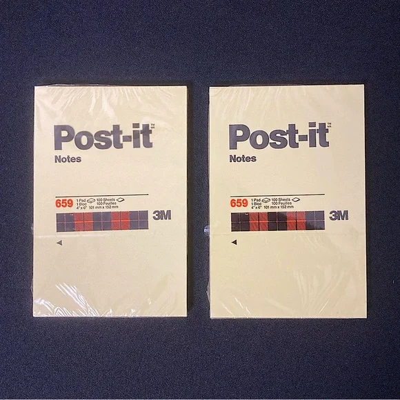 ⭐️ Post-it Notes 2 Pack 100 Sheets Each 4” x 6” inches