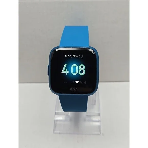 Fitbit Versa Lite FB415 Marina Blue Smartwatch HR 50m Aluminum Case With Charger