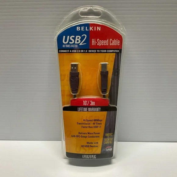 Belkin USB2 Hi-Speed 10 Foot Cable