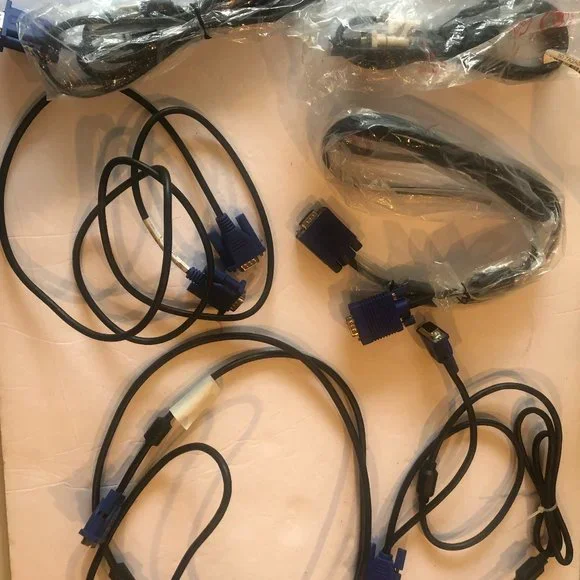 LOT of Monitor Cables & Misc #CBL BIN