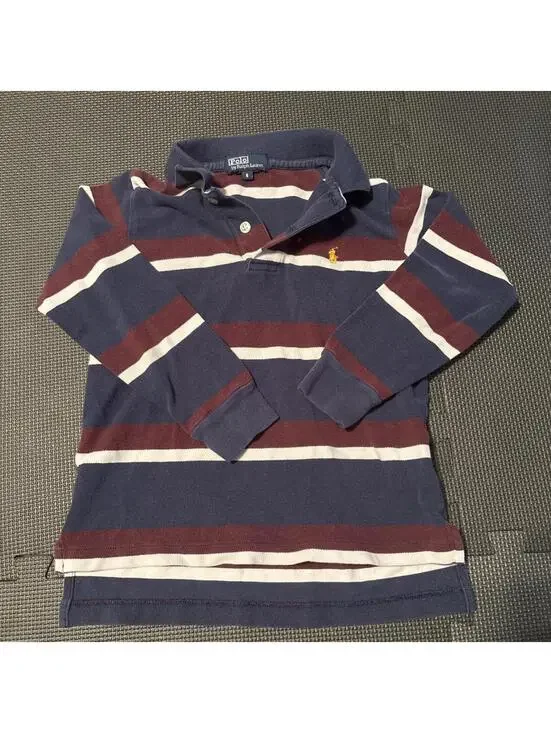 Polo Ralph Lauren Rugby Polo Vintage Shirt Youth Size 6 Crest Long Sleeve Maroon