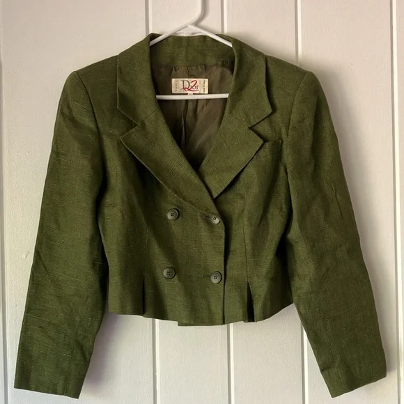 Vintage Christian Dior 2 Olive Green Blazer