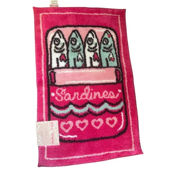 Betsey Johnson Pink Multi Sardines Bath Rug 20*30 inches NWT