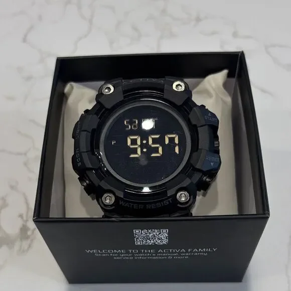Activa Black Rugged Smartwatch with Digital Display