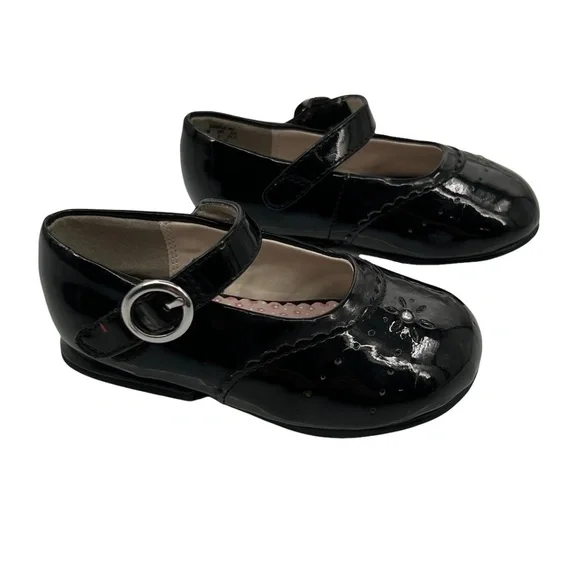 Stride Rite Black Patent Camila MJ Mary Janes Size 5.5 Toddler Girl's