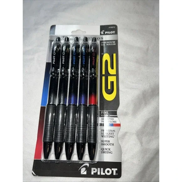 Pilot Gel Roller Pen G2 Premium Super Smooth Quick Drying Pack of 5 Multi Color