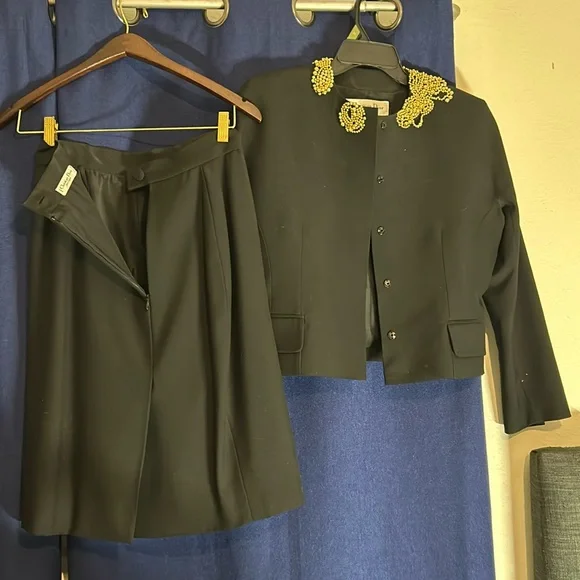 1980 Christian Dior suit and skirt combo