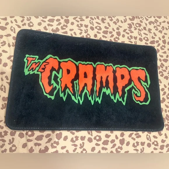 The Cramps Logo Black Mat with Orange & Green Graphic