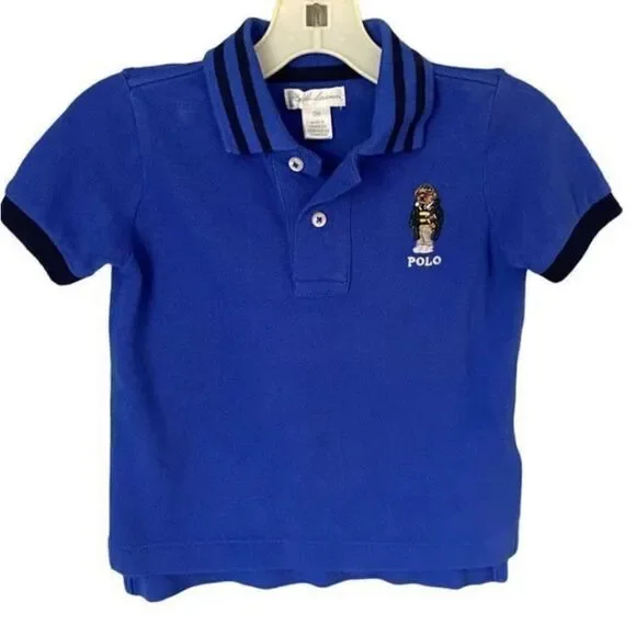 Ralph Lauren polo embroidered polo university, bear polo shirt, size 12 months