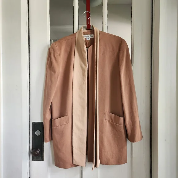 Vintage Christian Dior Open Front Blazer Jacket, Sz 10