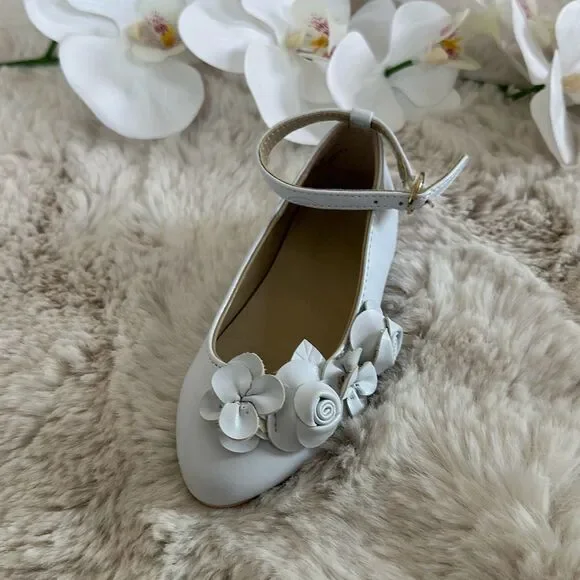 Janie & Jack Flower Ballet Flat LEFT SHOE ONLY White Size 7
