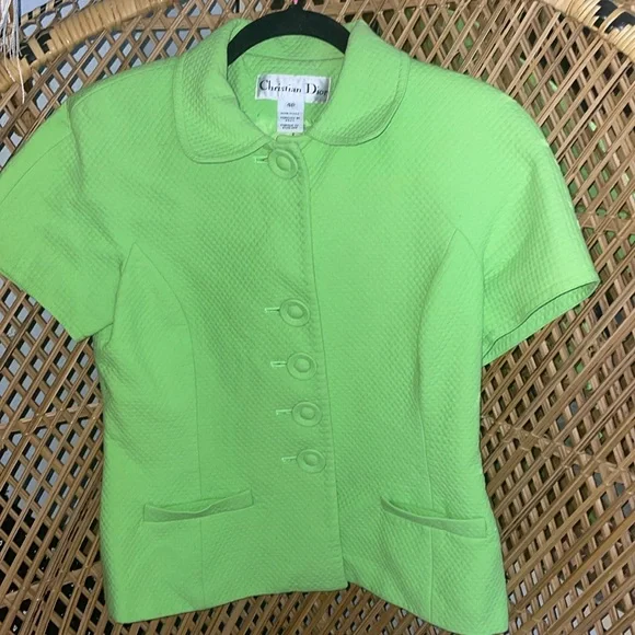 Lime Green Vintage Christian Dior Petite Jacket