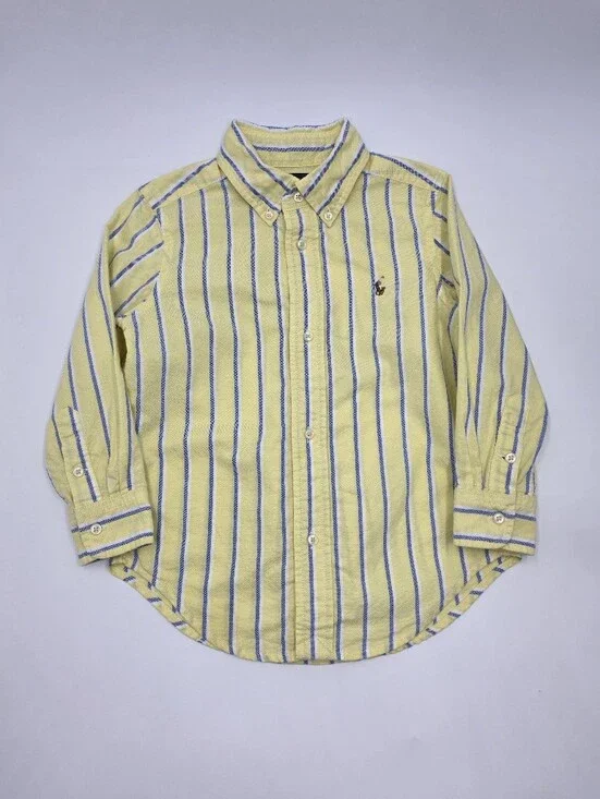 Ralph Lauren boys' yellow striped oxford button down shirt size 3T