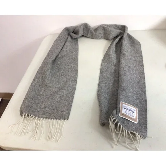 Heritage Traditions Gray Wool Scarf Mens One Size