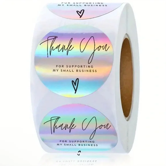 Holographic Thank You Stickers for Small Business bundle of 500