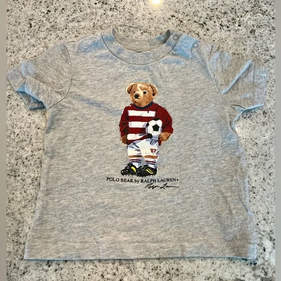 Ralph Lauren Shirt soccer ball bear baby 12 months