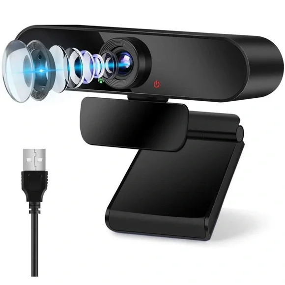 Webcam with Microphone, USB Webcam for Desktop Laptop Plug & Play